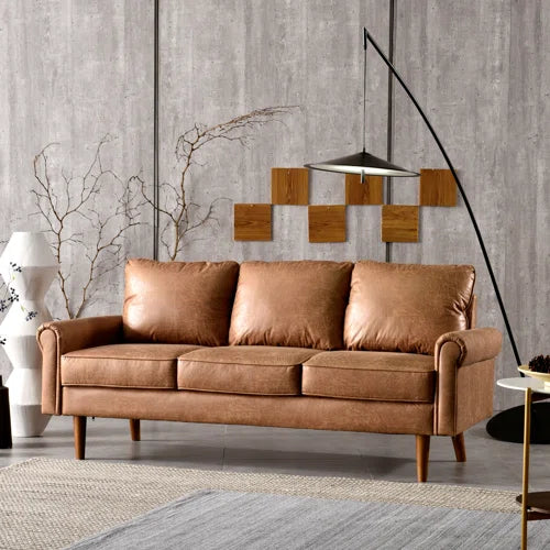 Ainsley 74.01'' Vegan Leather Sofa