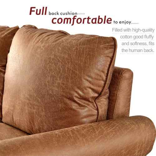 Ainsley 74.01'' Vegan Leather Sofa