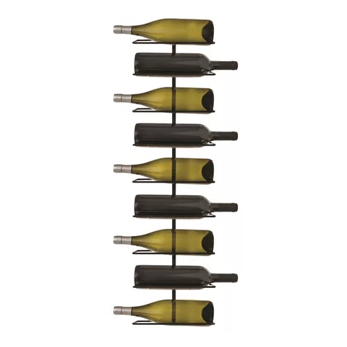 Align 9 Bottle Wall Mounted Wine Bottle Rack in Black