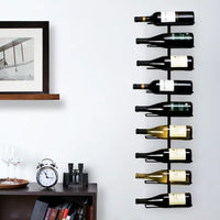 Thumbnail for Align 9 Bottle Wall Mounted Wine Bottle Rack in Black