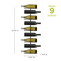 Thumbnail for Align 9 Bottle Wall Mounted Wine Bottle Rack in Black