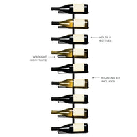 Thumbnail for Align 9 Bottle Wall Mounted Wine Bottle Rack in Black