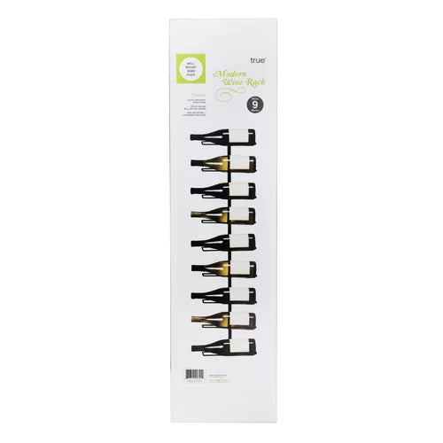 Align 9 Bottle Wall Mounted Wine Bottle Rack in Black