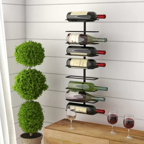 Cass Wall Mounted Wine Bottle Rack in Black