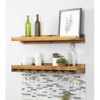 Thumbnail for Catalin Solid Wood Wall Mounted Wine Glass Rack