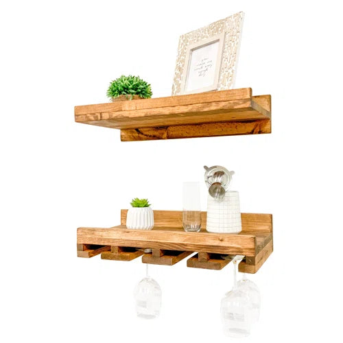 Catalin Solid Wood Wall Mounted Wine Glass Rack