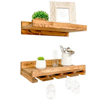 Catalin Solid Wood Wall Mounted Wine Glass Rack