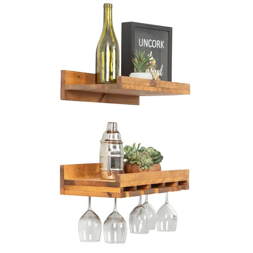 Catalin Solid Wood Wall Mounted Wine Glass Rack