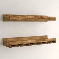 Catalin Solid Wood Wall Mounted Wine Glass Rack
