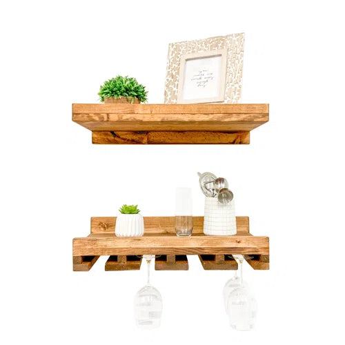 Catalin Solid Wood Wall Mounted Wine Glass Rack