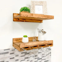 Thumbnail for Catalin Solid Wood Wall Mounted Wine Glass Rack