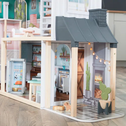 Celeste Mansion Wooden Dollhouse with Lights & Sounds and 24 Accessories