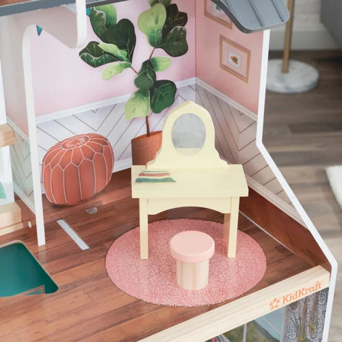 Celeste Mansion Wooden Dollhouse with Lights & Sounds and 24 Accessories