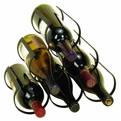 Cendejas Tabletop Wine Bottle Rack in Iron Black