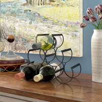 Cendejas Tabletop Wine Bottle Rack in Iron Black