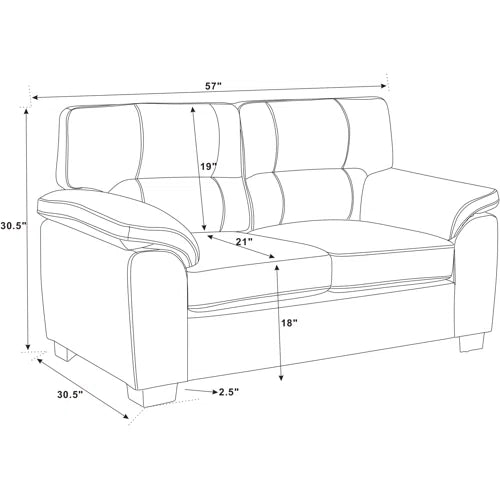 Craig-Luka 3 Piece Faux Leather Living Room Set