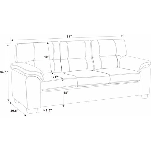 Craig-Luka 3 Piece Faux Leather Living Room Set