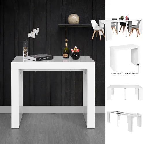 Dary Glossy White Extendable Dining Table