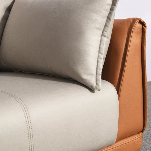 Degross 83" Leathaire Fabric Round Arm Sofa