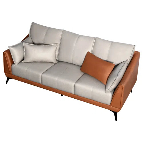 Degross 83" Leathaire Fabric Round Arm Sofa