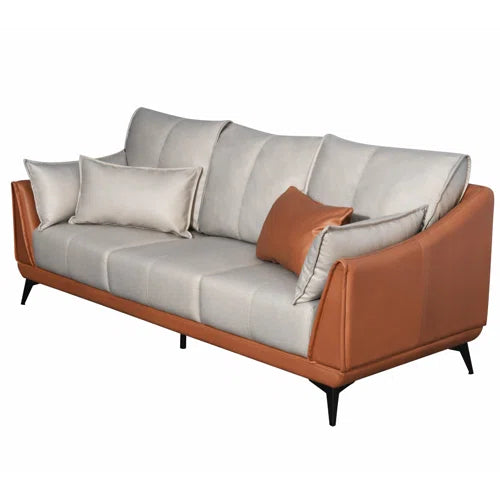 Degross 83" Leathaire Fabric Round Arm Sofa