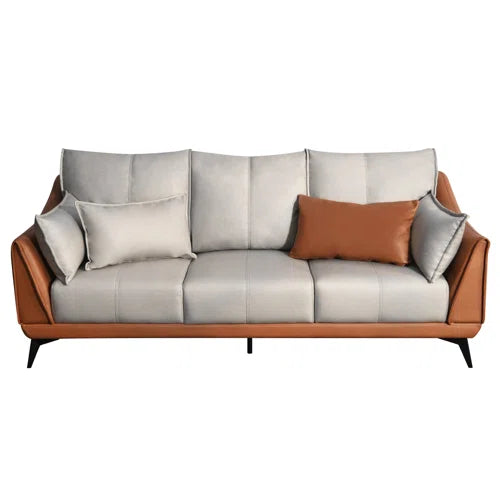 Degross 83" Leathaire Fabric Round Arm Sofa