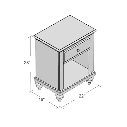 Delacour Solid + Manufactured Wood Nightstand