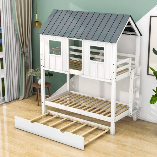 Drumsough Twin Over Twin Standard Bunk Bed with Trundle by Harper Orchard