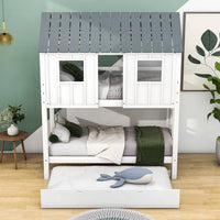 Drumsough Twin Over Twin Standard Bunk Bed with Trundle by Harper Orchard