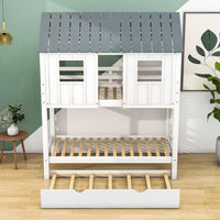 Drumsough Twin Over Twin Standard Bunk Bed with Trundle by Harper Orchard