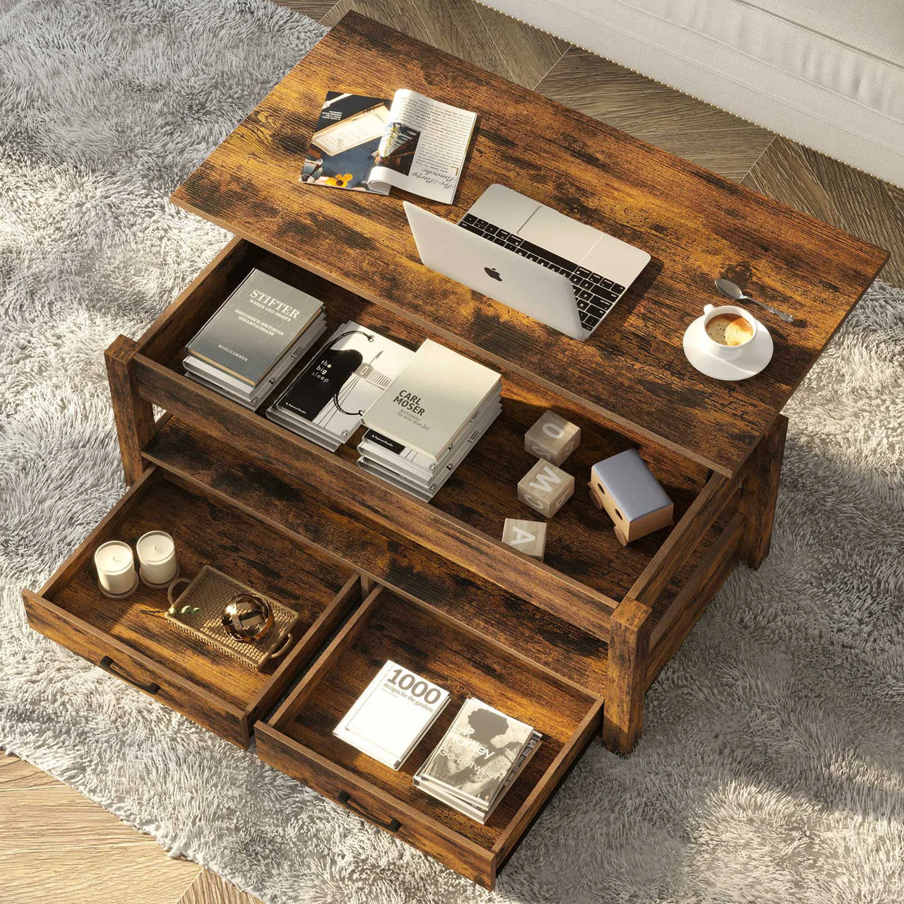 Eoghan Lift Top Frame Coffee Table with Storage