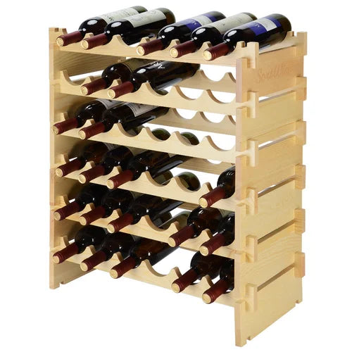 Floor Wine Bottle Rack in Wood