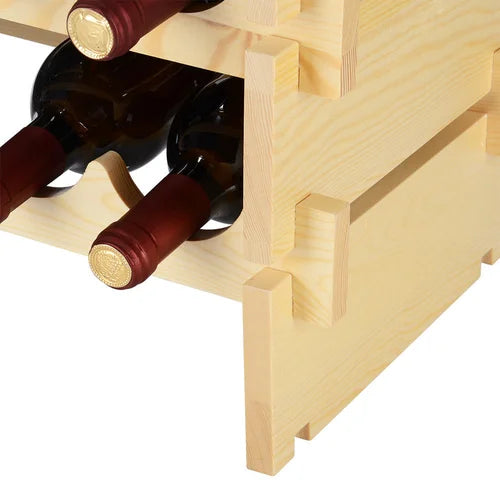 Floor Wine Bottle Rack in Wood