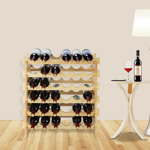 Floor Wine Bottle Rack in Wood
