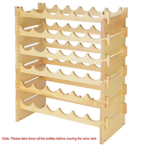 Floor Wine Bottle Rack in Wood