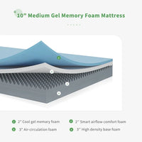 Thumbnail for Home Two-Sided 10'' Medium Memory Foam Mattress