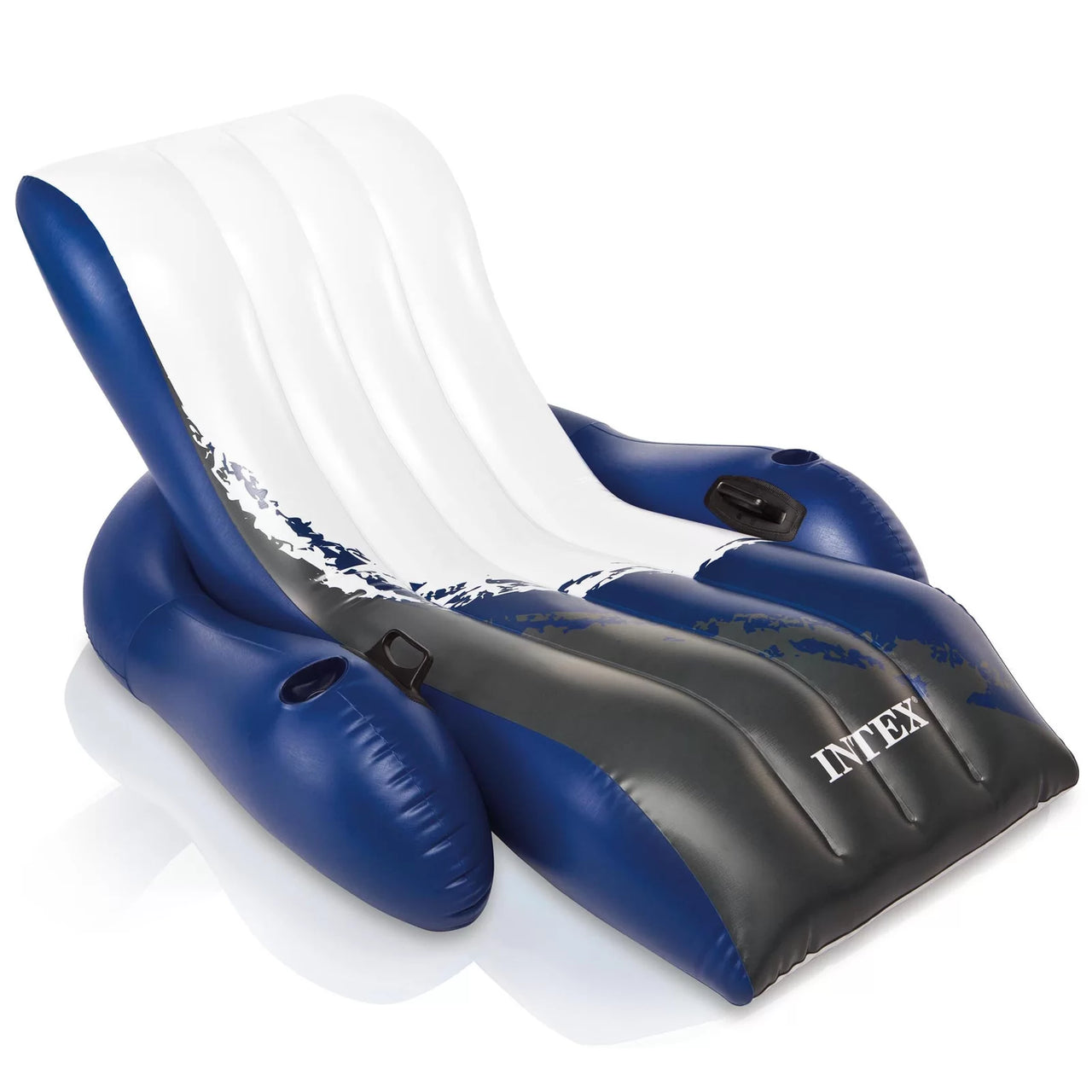 Inflatable Floating Lounge Pool Recliner Chair with Cup Holders Large Outdoor Friendly Bean Bag Lounger