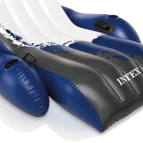 Inflatable Floating Lounge Pool Recliner Chair with Cup Holders Large Outdoor Friendly Bean Bag Lounger