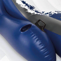 Inflatable Floating Lounge Pool Recliner Chair with Cup Holders Large Outdoor Friendly Bean Bag Lounger