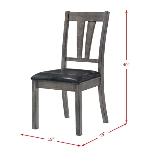 Katarina Slat Back Side Chair in Grey Oak (Set of 2)