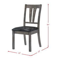 Katarina Slat Back Side Chair in Grey Oak (Set of 2)
