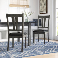 Katarina Slat Back Side Chair in Grey Oak (Set of 2)
