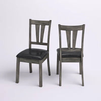 Katarina Slat Back Side Chair in Grey Oak (Set of 2)