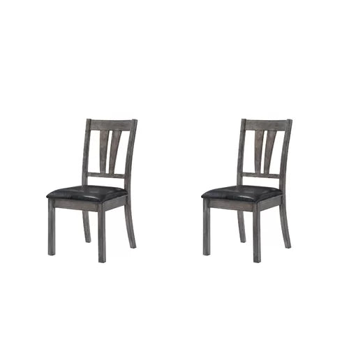 Katarina Slat Back Side Chair in Grey Oak (Set of 2)