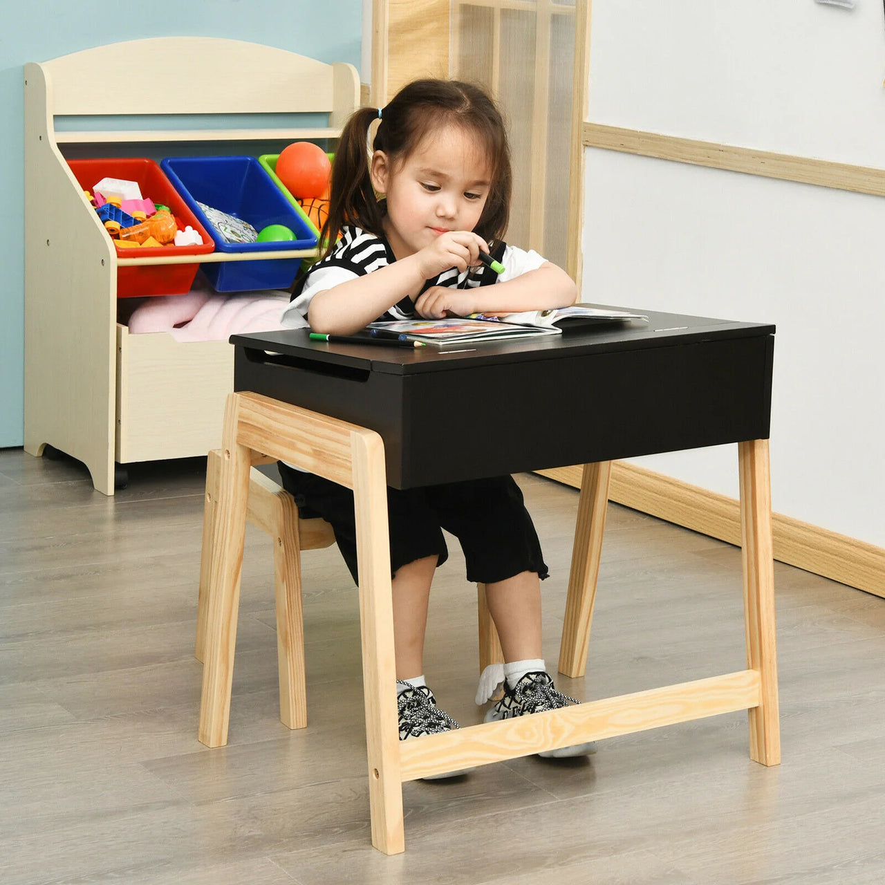 Kids 2 Piece Rectangular Play / Activity Table and Chair Set