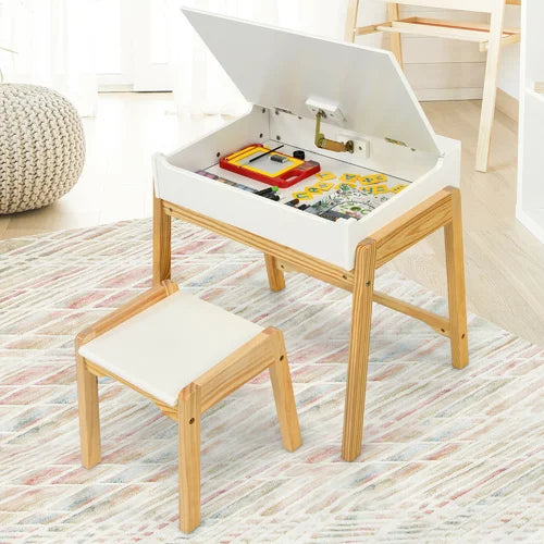 Kids 2 Piece Rectangular Play / Activity Table and Chair Set
