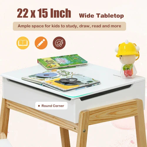 Kids 2 Piece Rectangular Play / Activity Table and Chair Set