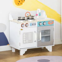 Kids Play Kitchen Toy Set, Pretend Cooking Playset With Sink, Cooktop, Oven, Stainless Steel Pots, For 3-6 Years Old