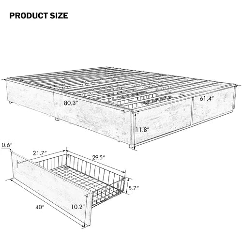 Milliken Storage Platform Bed
