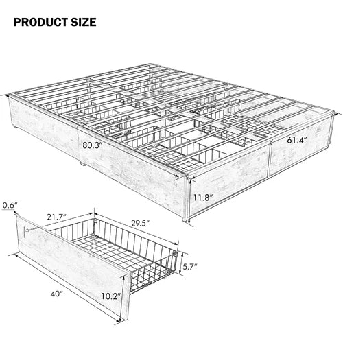 Milliken Storage Platform Bed